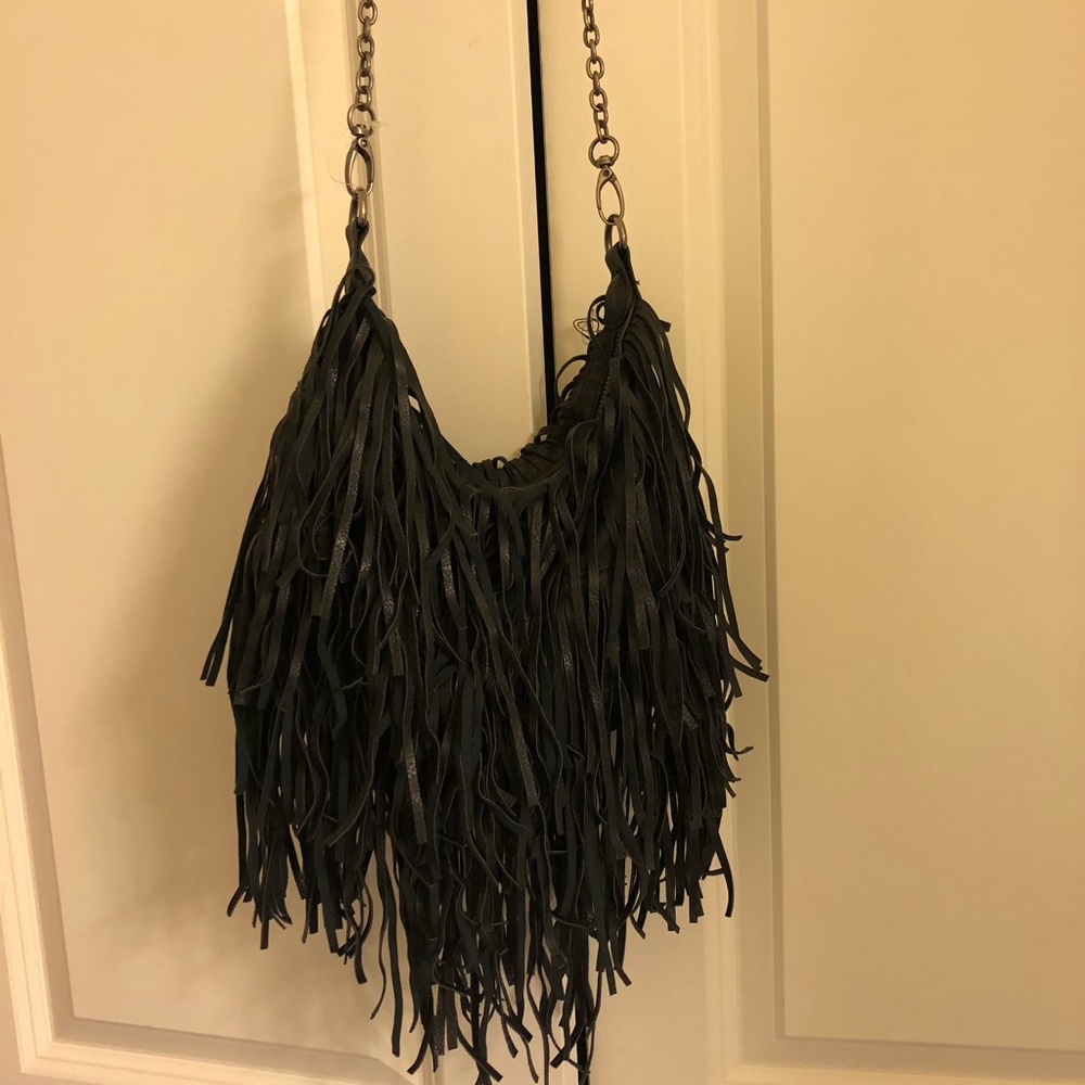 Black fringe purse